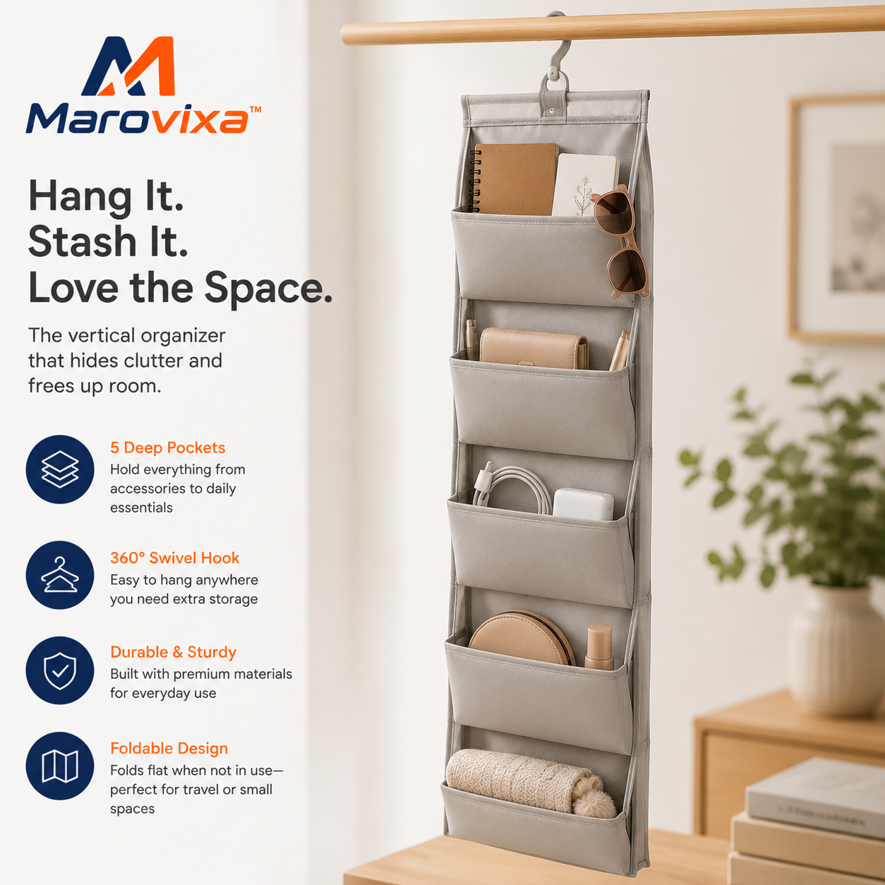 Marovixa™ SpaceMax Vertical Closet Organizer System